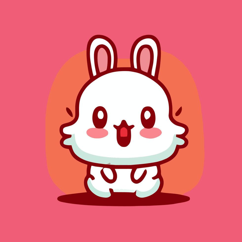 illustration de lapin mignon lapin kawaii chibi style de dessin vectoriel lapin lapin de dessin animé