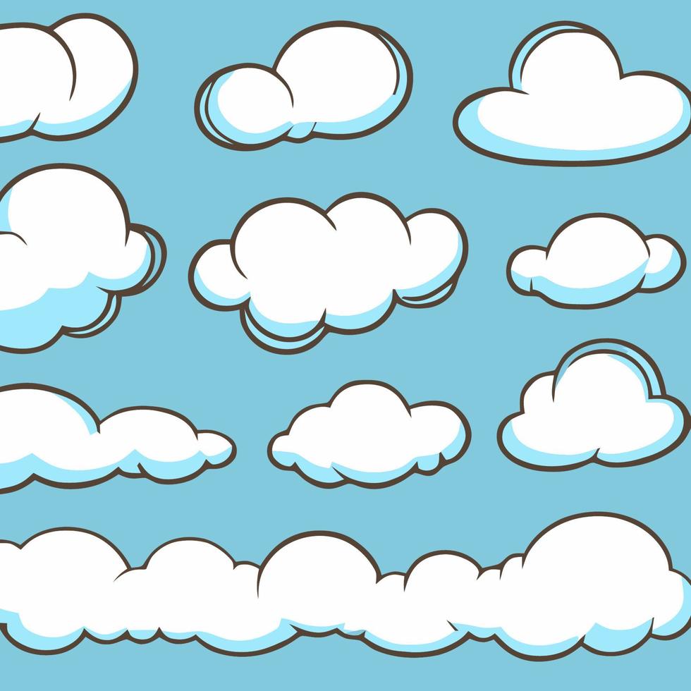 icône de jeu de nuage de collection de nuages de vecteur