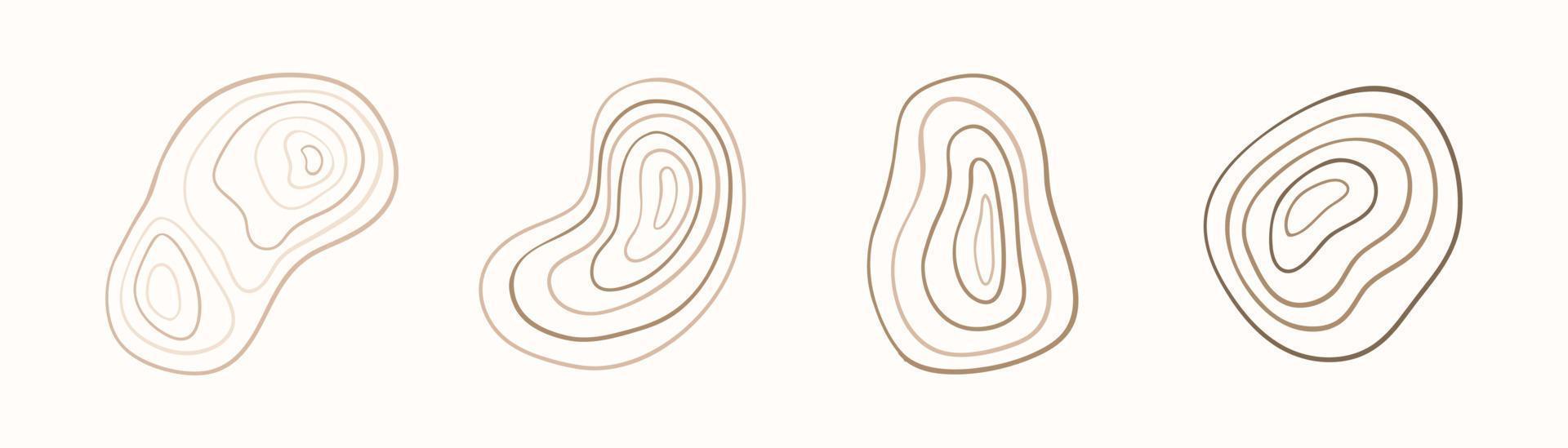 boho abstrait ligne blob formes ensemble d'art doodle simple dessinés à la main. illustrations esthétiques modernes. collection de style bohème d'éléments de design artistique contemporain. vecteur