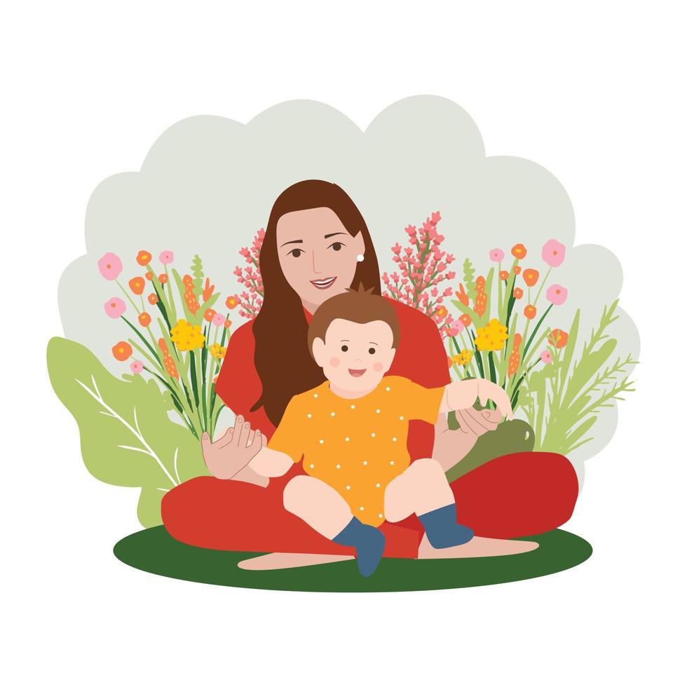 vecteur maman et bébé concept illustration fête des mères