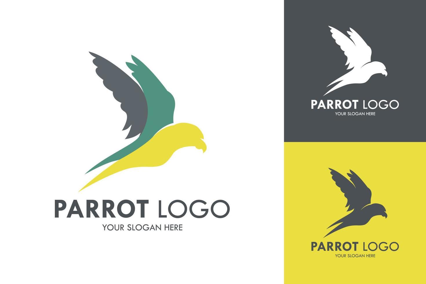 perroquet oiseau logo plat coloré illustration vectorielle d'entreprise vecteur