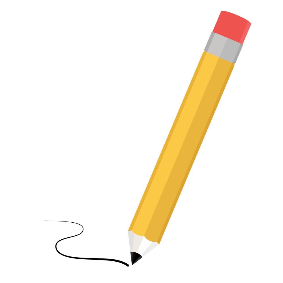 écrire au crayon avec une gomme. illustration vectorielle vecteur