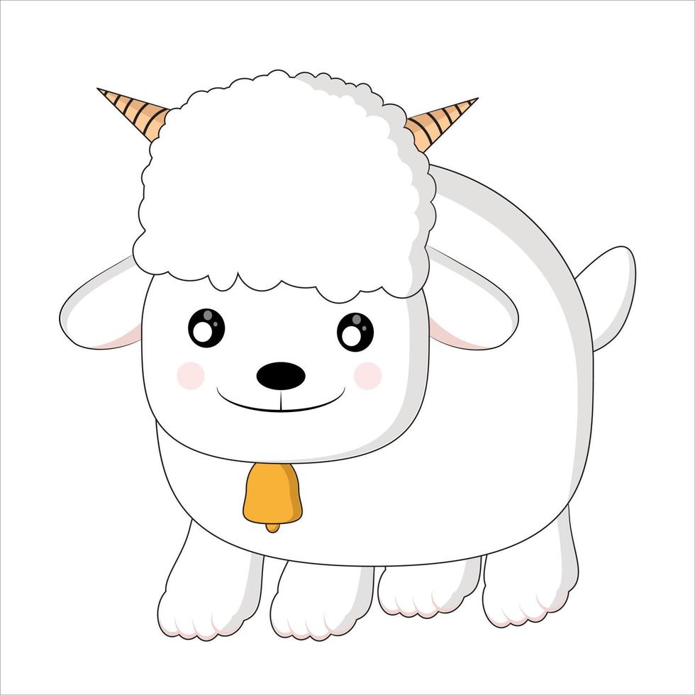 illustration graphique vectoriel de dessin animé mignon de chèvre et de mouton adapté aux besoins de logos, de cartes de voeux ou de conception