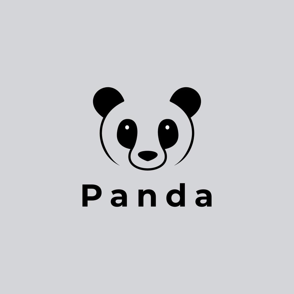 logo de panda mignon vecteur
