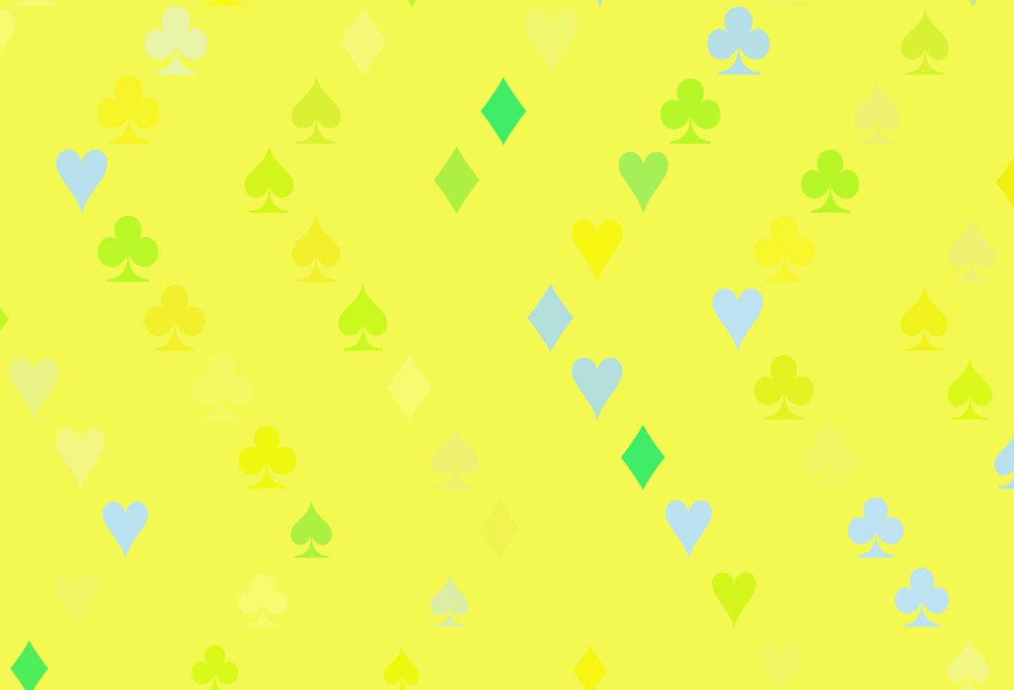 couverture vectorielle vert clair et jaune avec des symboles de pari. vecteur