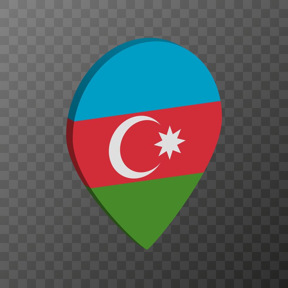 pointeur de carte avec le drapeau azerbaïdjanais. illustration vectorielle. vecteur