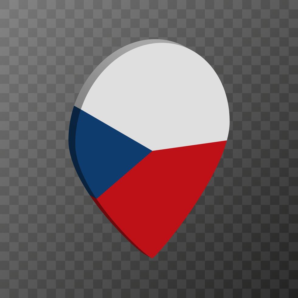 pointeur de carte avec le drapeau de la république tchèque. illustration vectorielle. vecteur