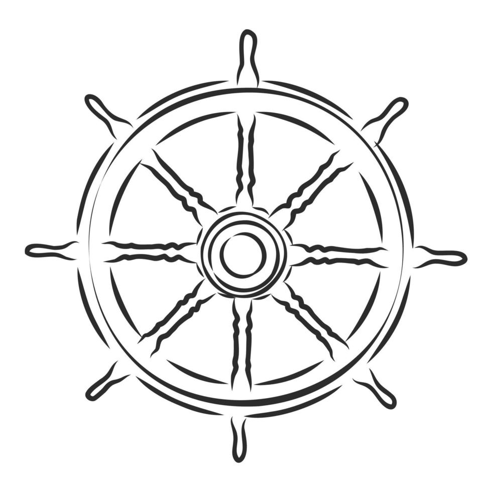 icône de contrôleur de roue de bateau, style simple 14672328 Art
