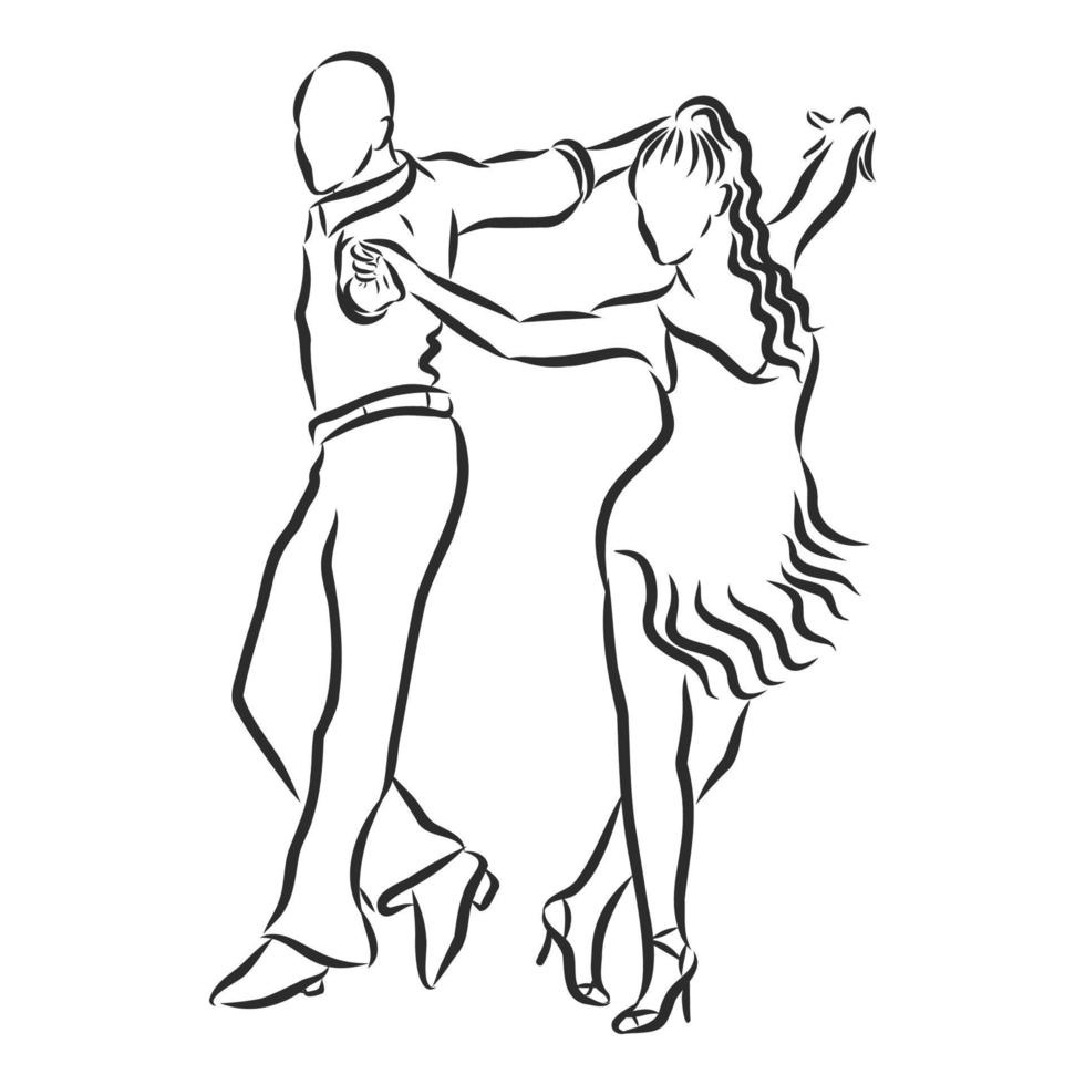 croquis de vecteur de danse latino-américaine