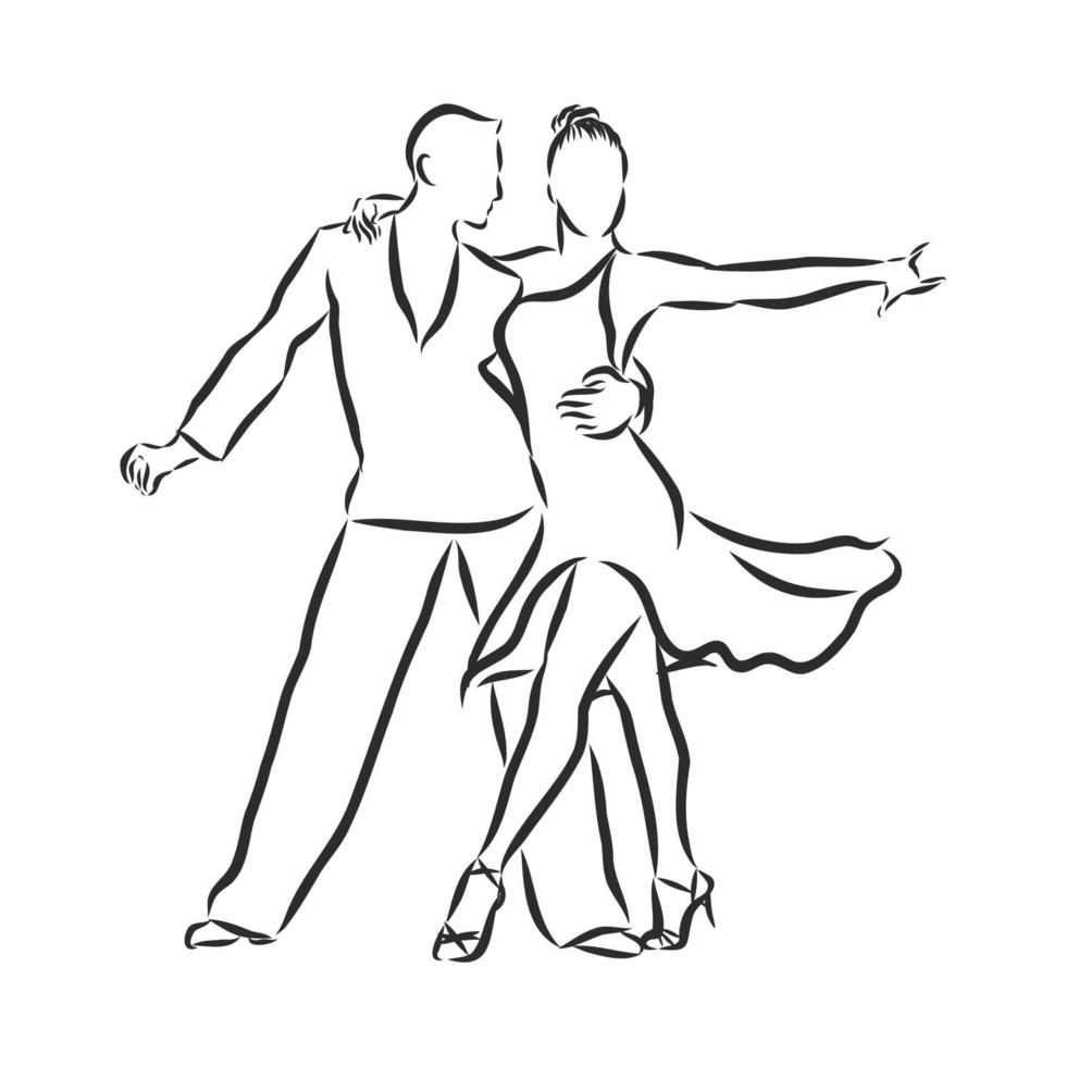 croquis de vecteur de danse latino-américaine