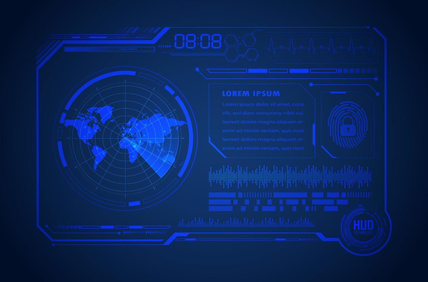 fond décran de technologie hud moderne vecteur