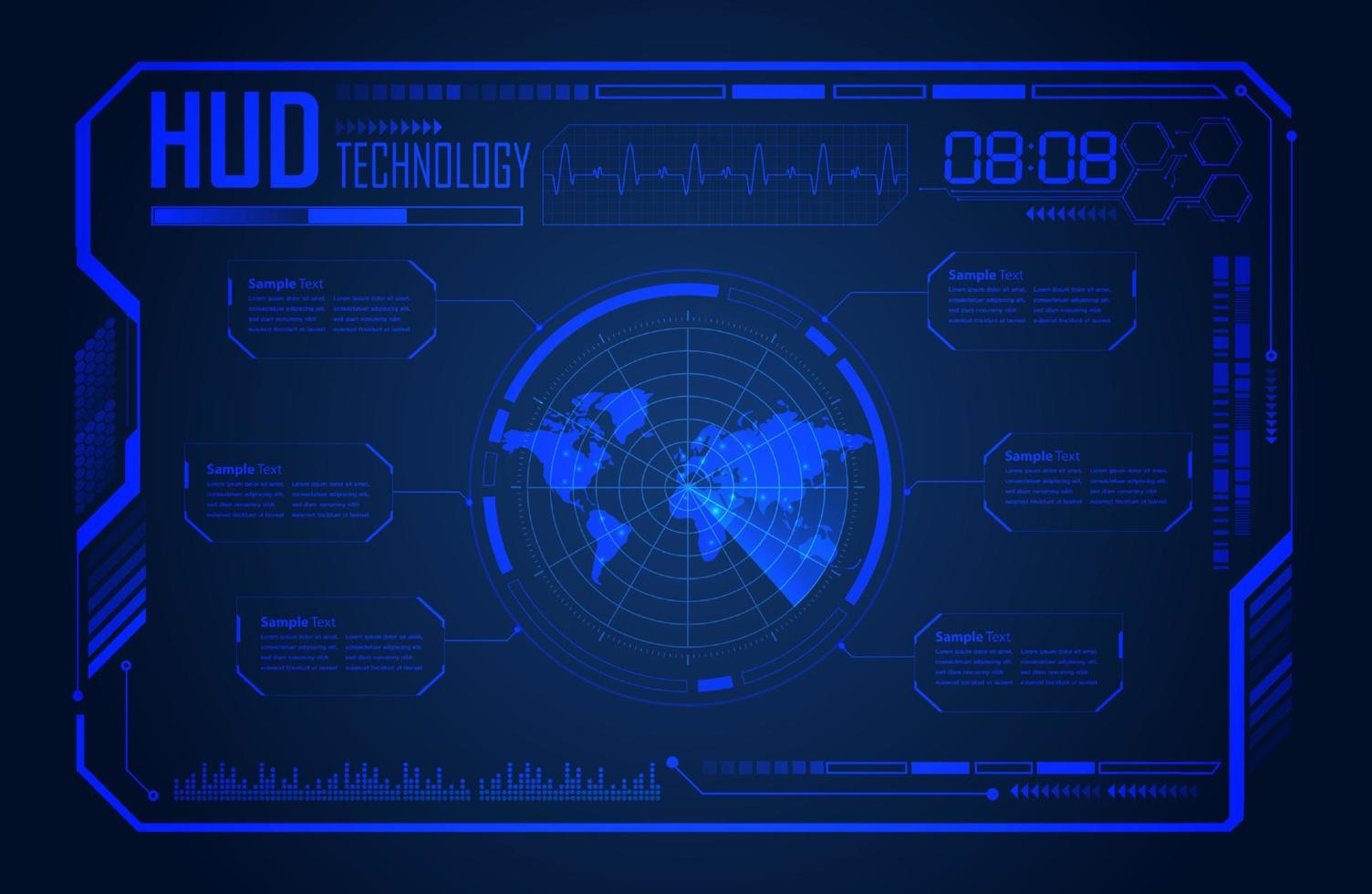 fond décran de technologie hud moderne vecteur