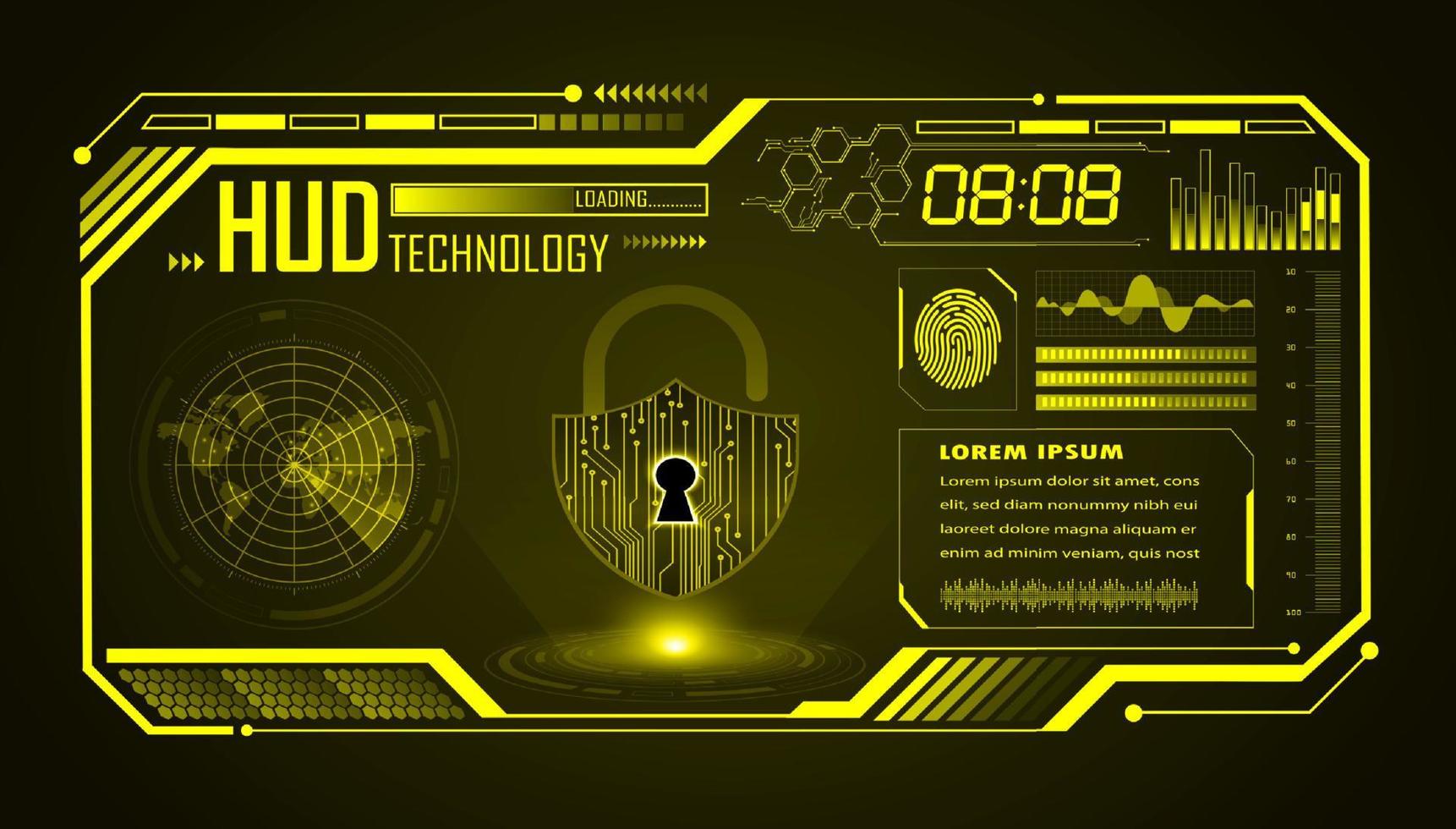 fond décran de technologie hud moderne vecteur