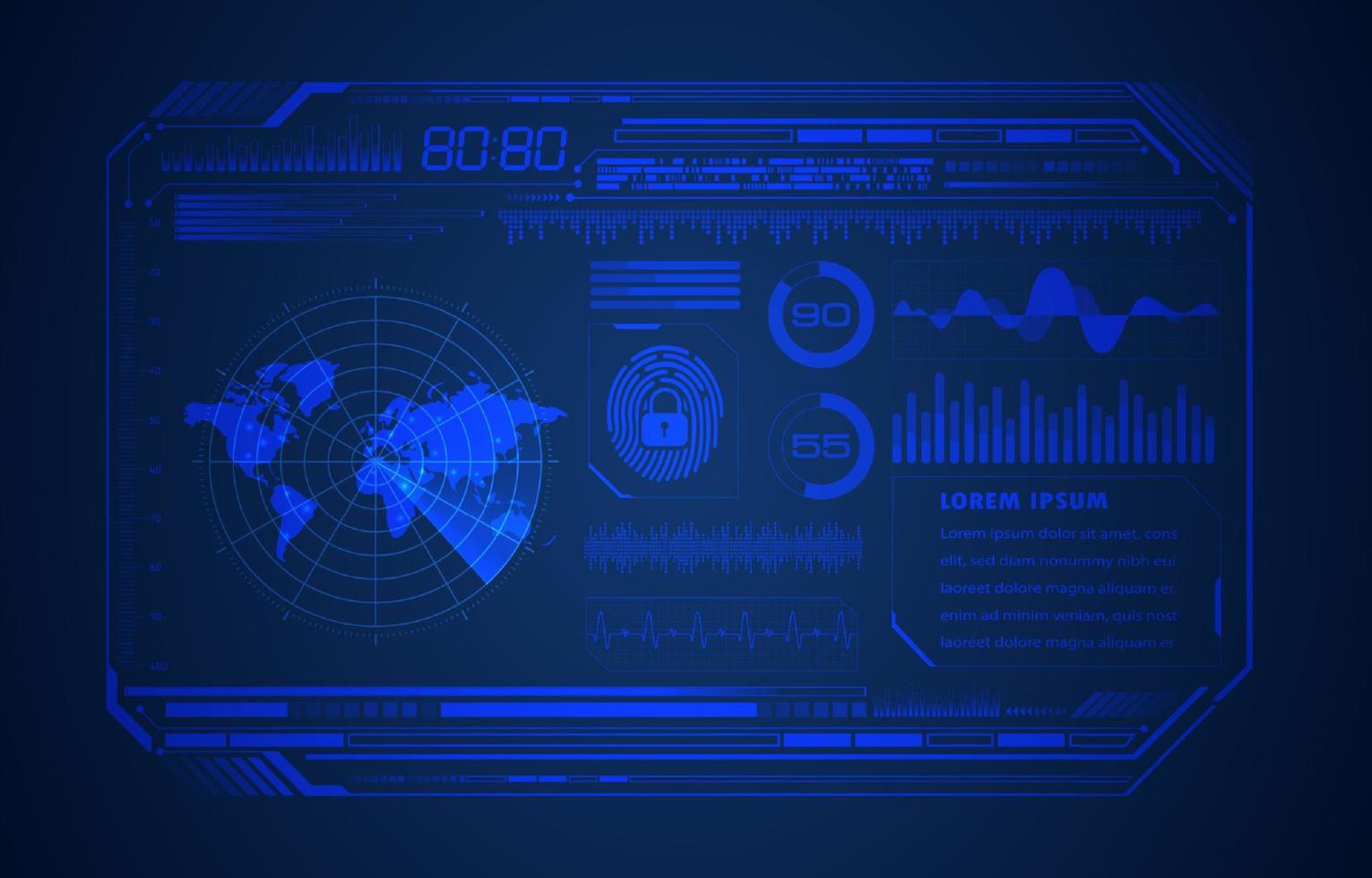 fond décran de technologie hud moderne vecteur