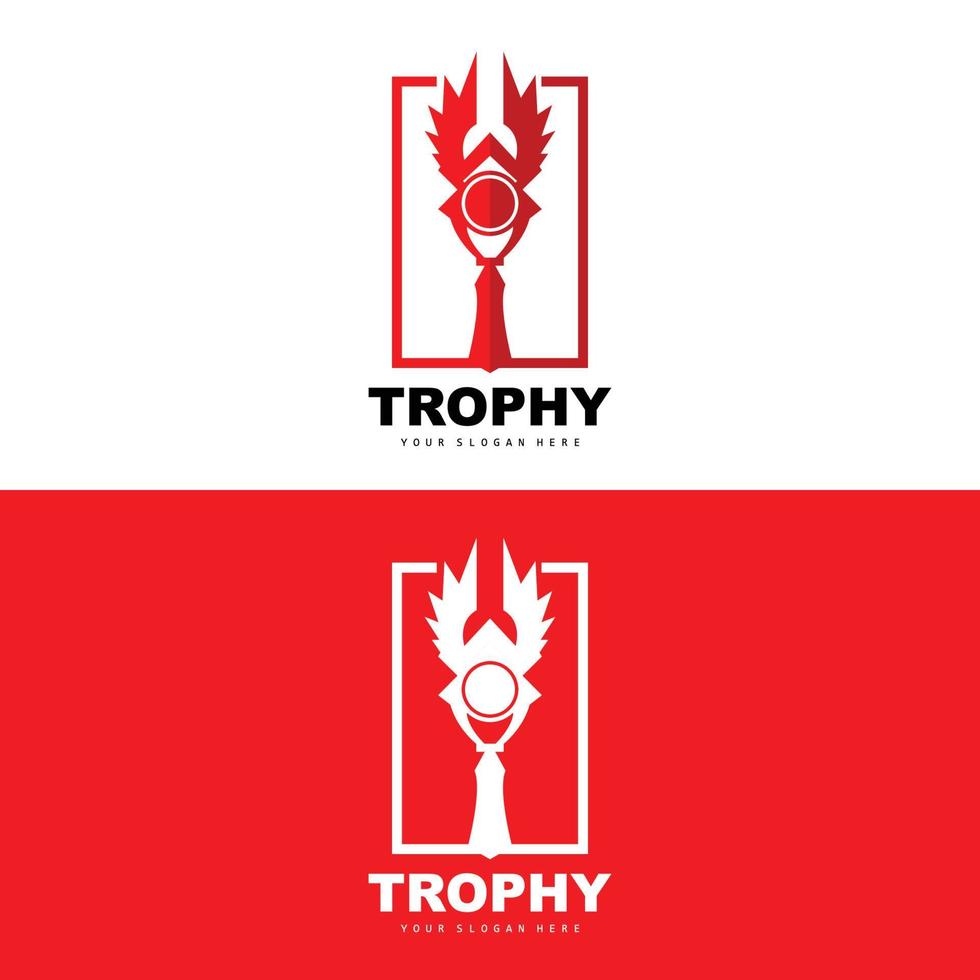 logo du trophée du championnat, conception du trophée du vainqueur du prix du champion, modèle d'icône vectorielle vecteur