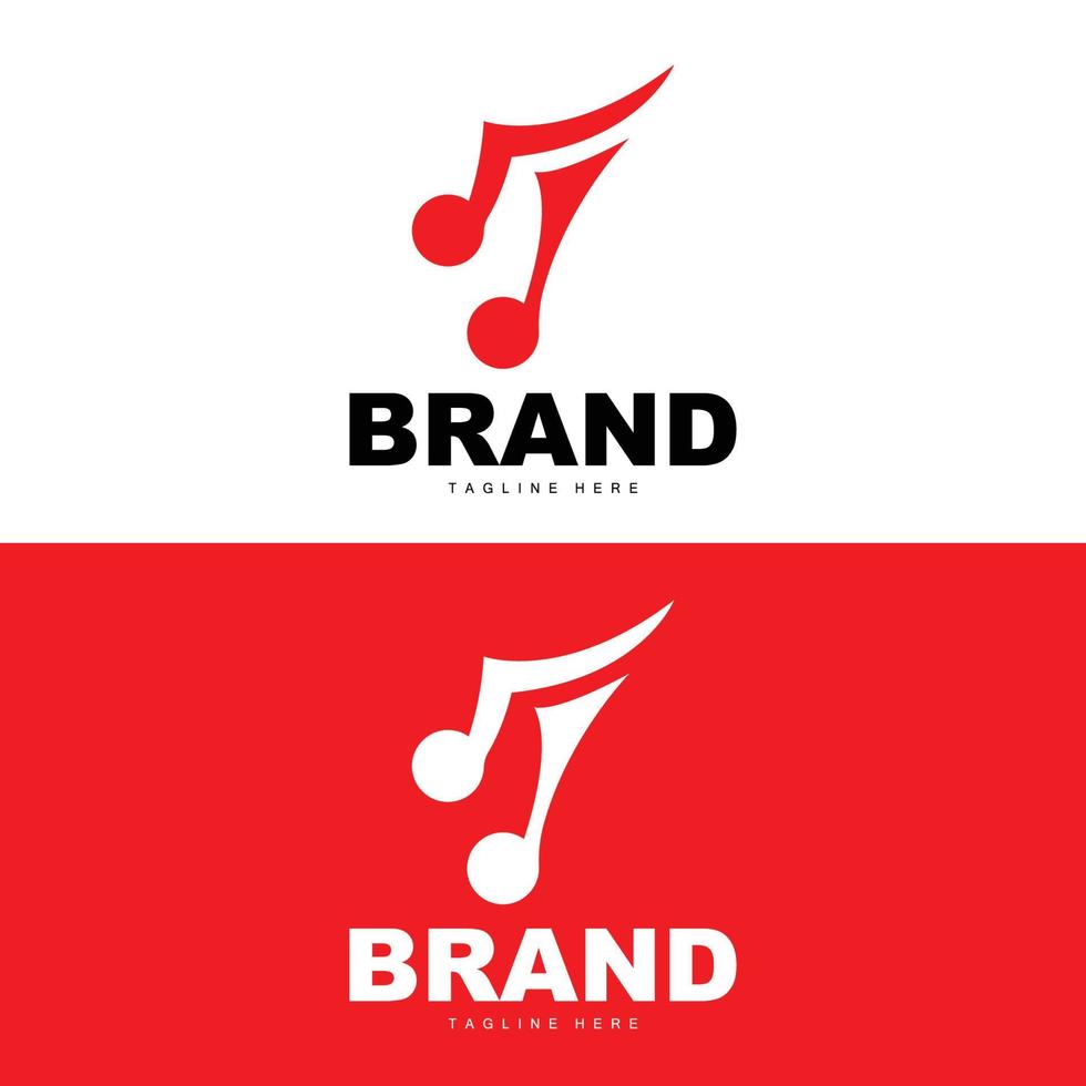 logo de rythme de musique simple, conception de vecteur de tonalité de chanson de note musicale
