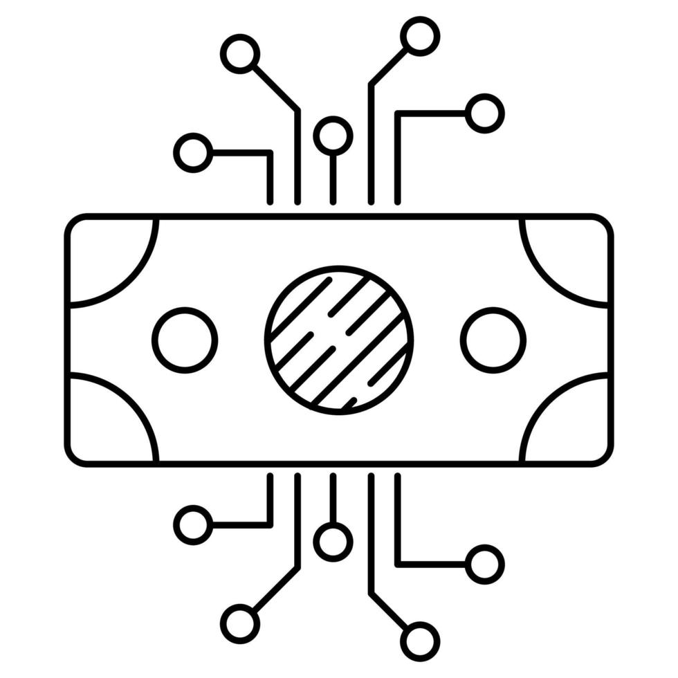 icône d'argent numérique, adaptée à un large éventail de projets créatifs numériques. vecteur