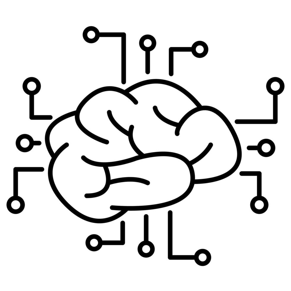 icône de réseau neuronal, adaptée à un large éventail de projets créatifs numériques. vecteur