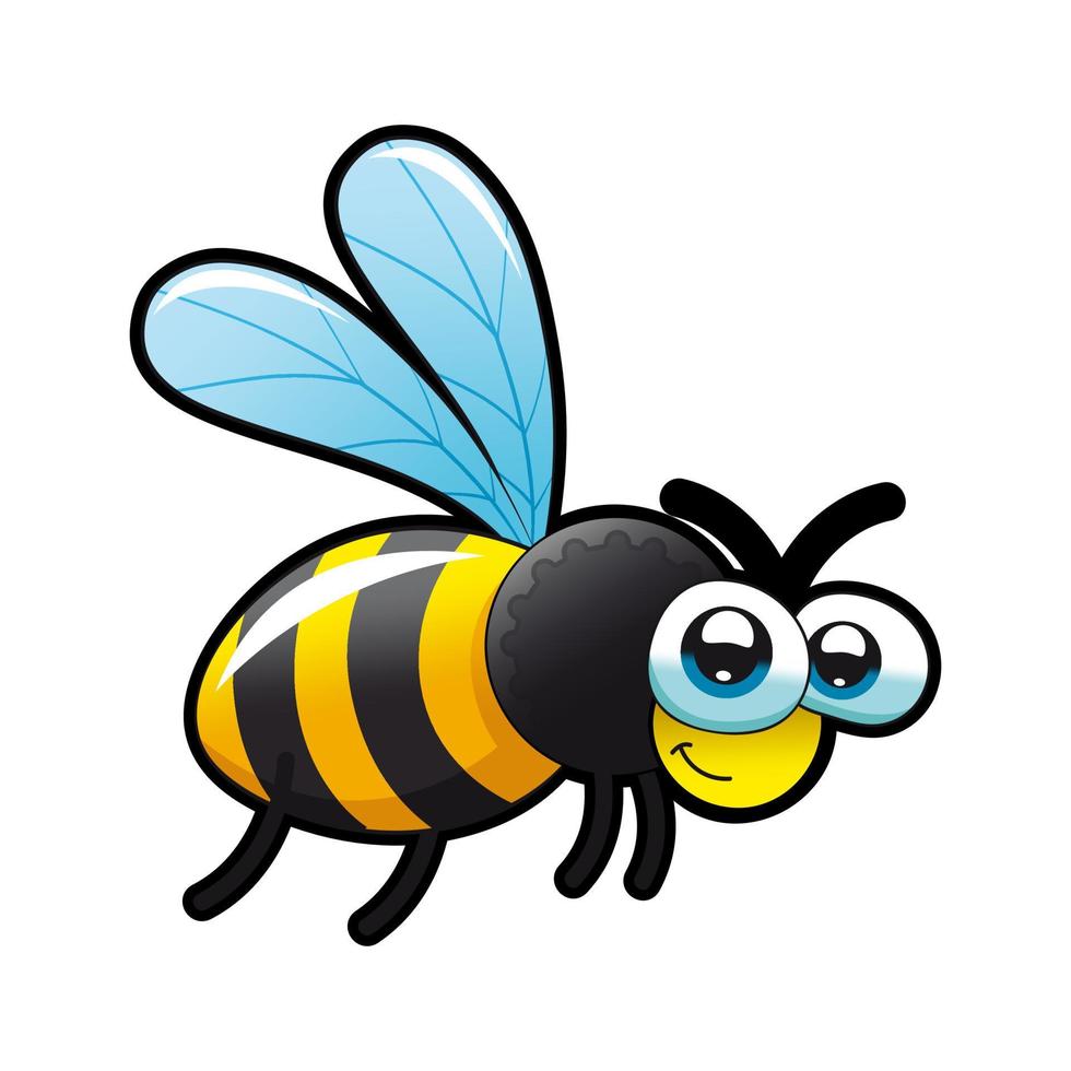 mignon abeille souriant vecteur d'illustration.