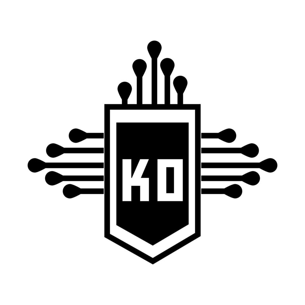 ko lettre logo design.ko créatif initial ko lettre logo design. ko concept de logo de lettre initiales créatives. conception de lettre ko. vecteur