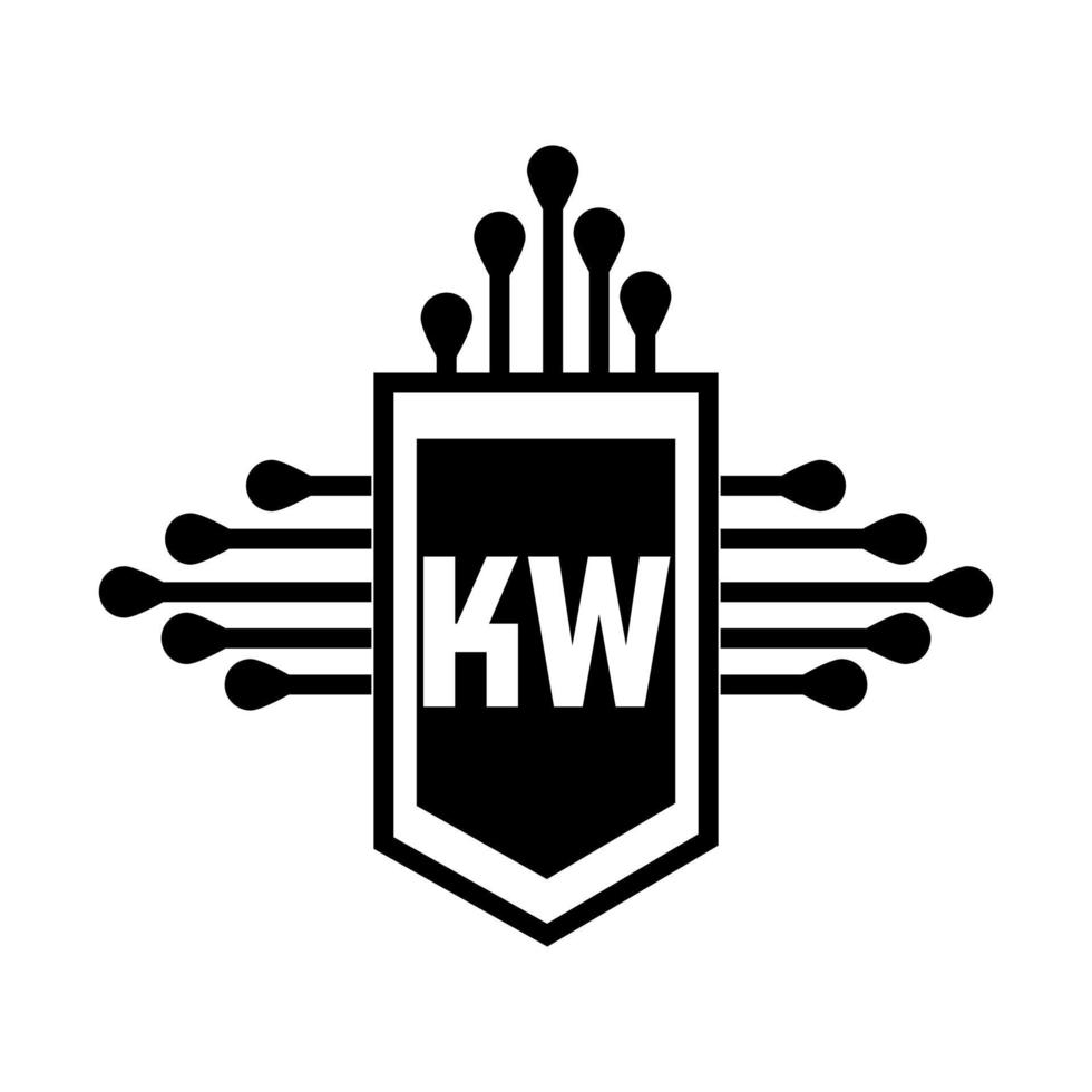 kw lettre logo design.kw créatif initial kw lettre logo design. concept de logo de lettre initiales créatives kw. conception de lettre kw. vecteur