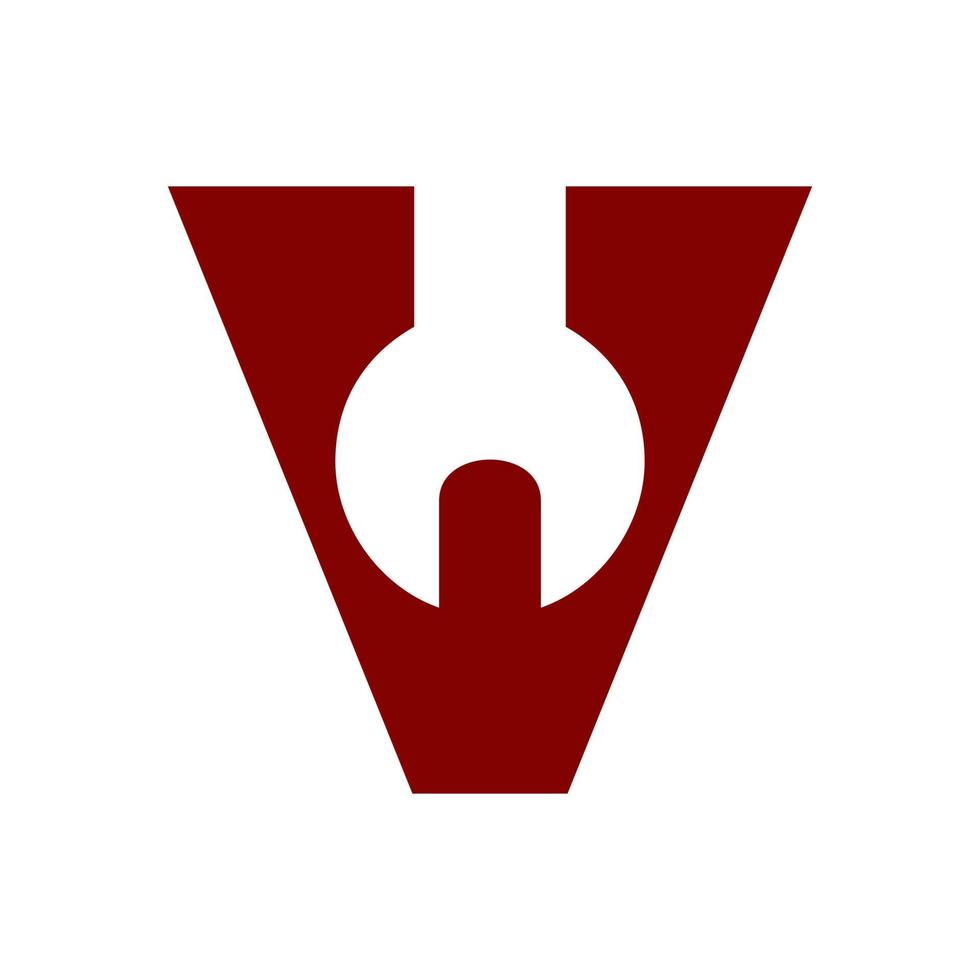 logo initial de l'outil v vecteur