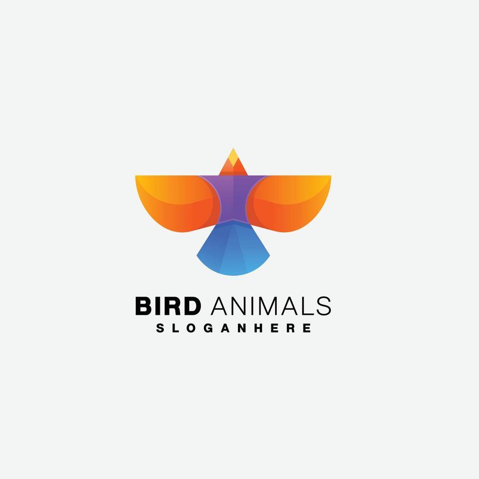icône de vecteur de conception colorée de logo d'oiseau