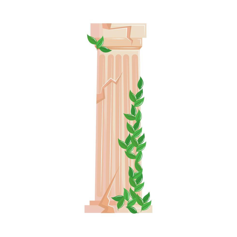 colonne et feuilles culture grecque vecteur