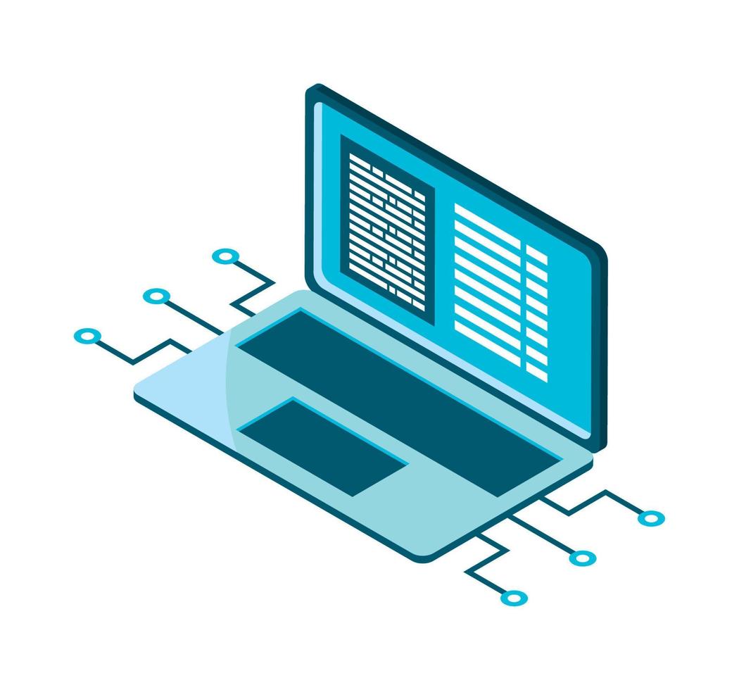 icône ai de technologie d'ordinateur portable vecteur