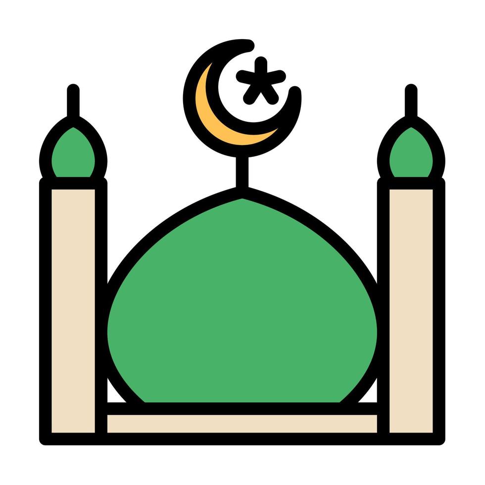 ramadan arabe célébration islamique jeu d'icônes illustration vectorielle ton icône de couleur vecteur