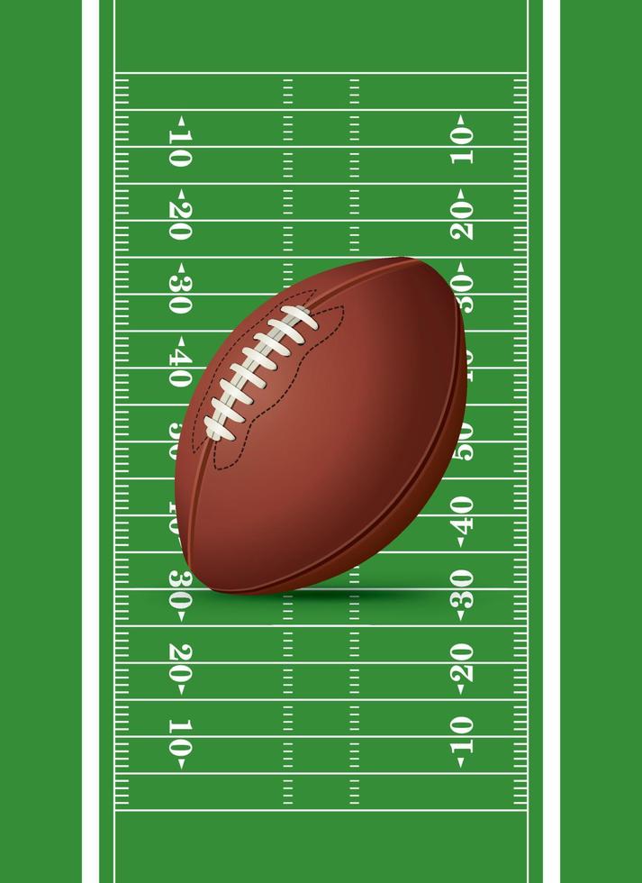 terrain de football américain et illustration de fond de balle vecteur