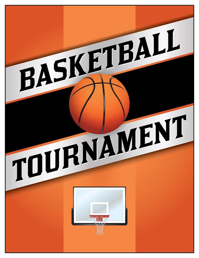 illustration d'affiche de flyer de tournoi de basket-ball vecteur