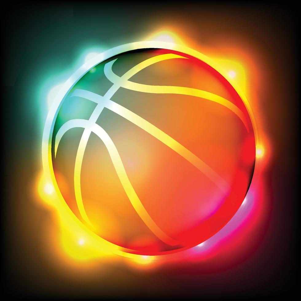 illustration de basket-ball rougeoyante vecteur