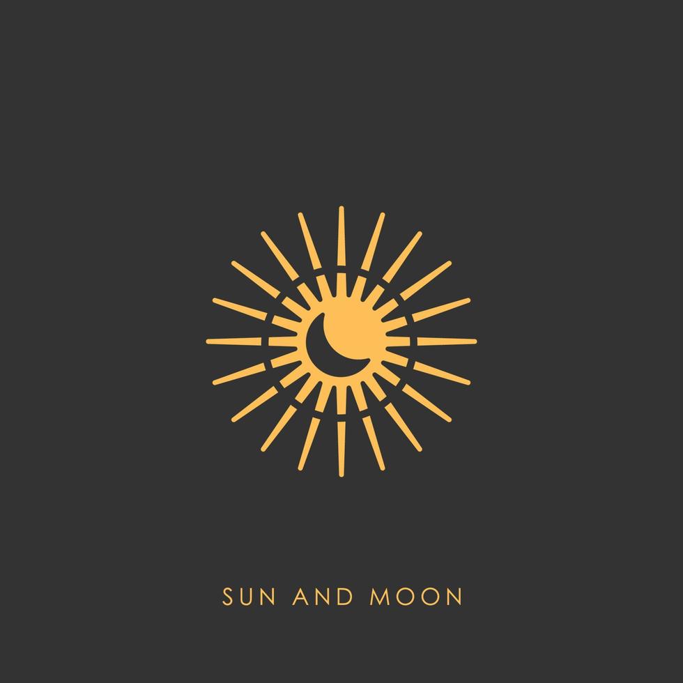 vecteur de logo soleil et lune