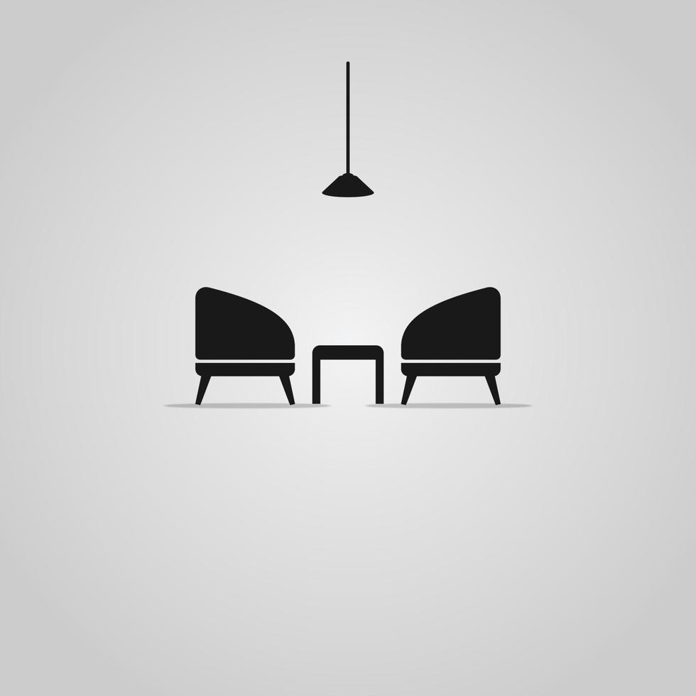 chaise, intérieur, logo, vecteur