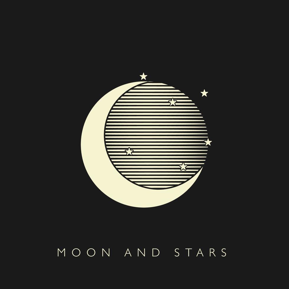 vecteur de logo lune et étoiles