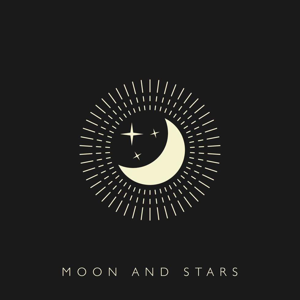 vecteur de logo lune et étoiles