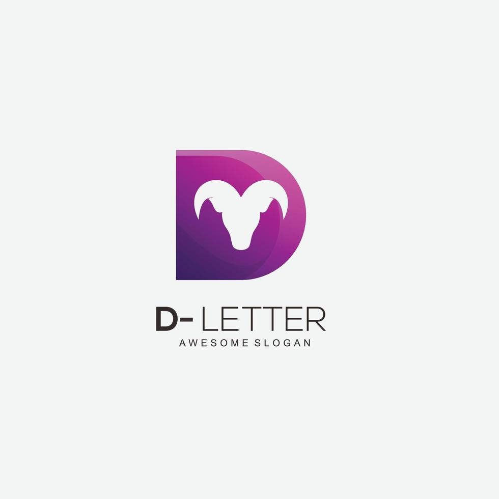 lettre d logo design coloré dégradé vecteur