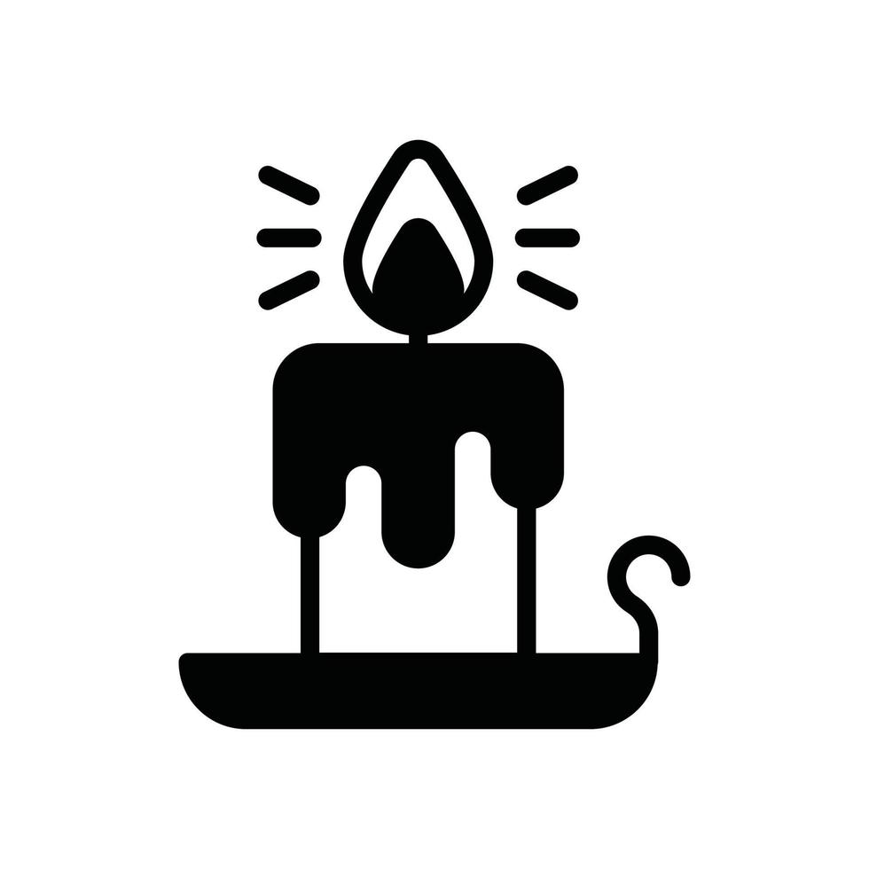 icône de vecteur de bougie illustration de style solide de Noël. eps 10