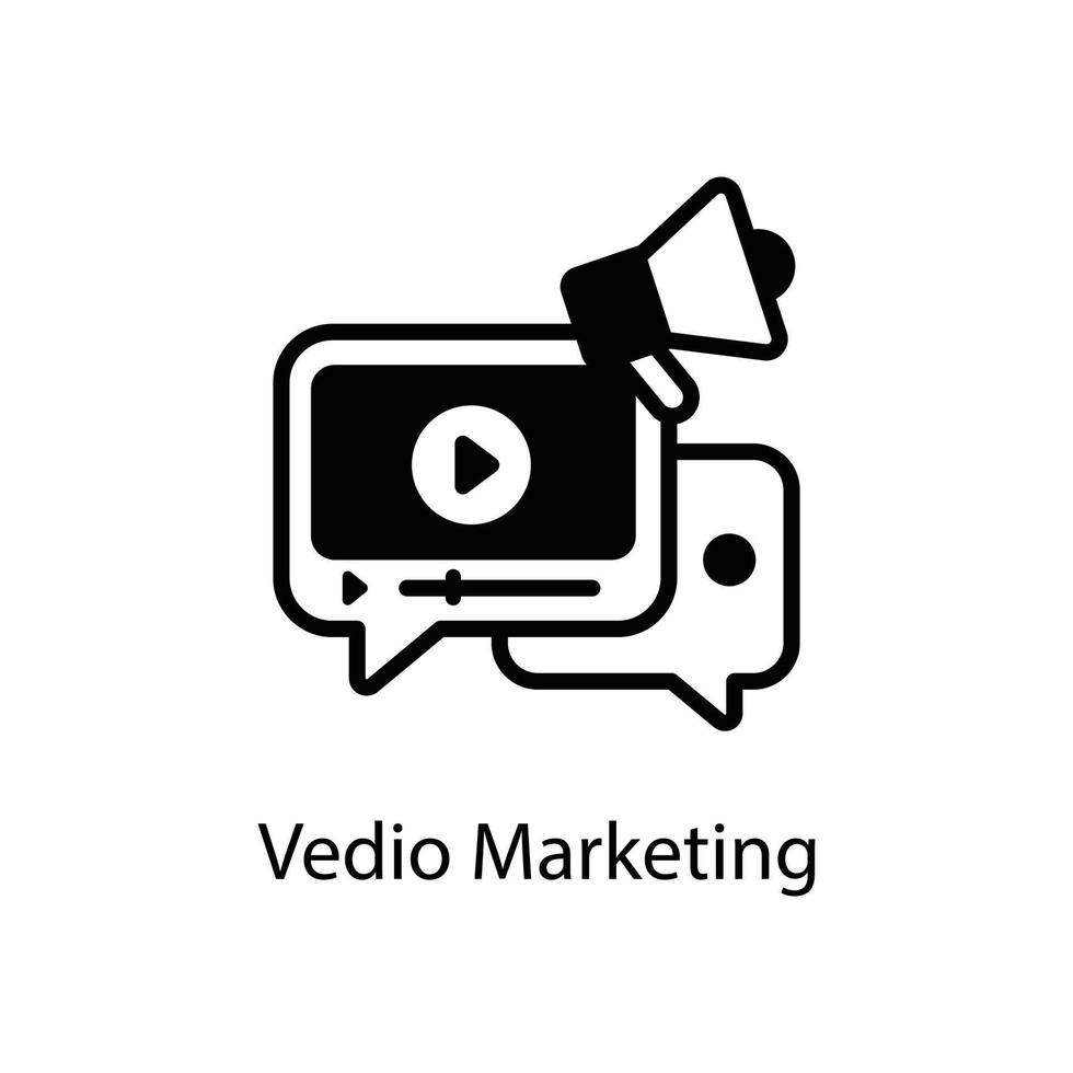 icône de style commercial et financier de contour vectoriel de marketing vidéo. eps 10