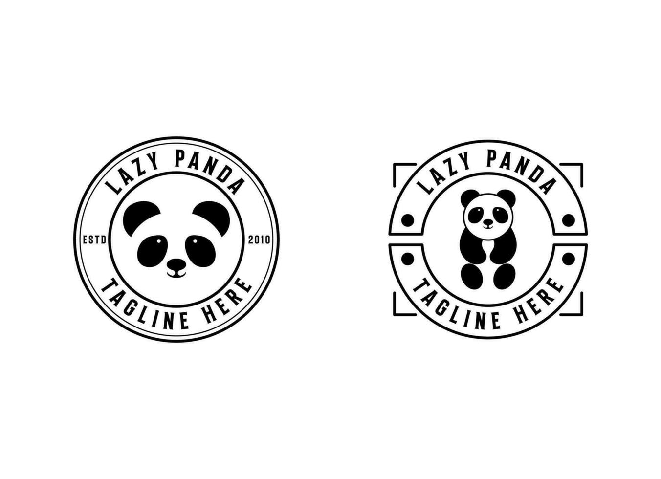 modèle vectoriel de conception de logo de silhouette d'ours panda.