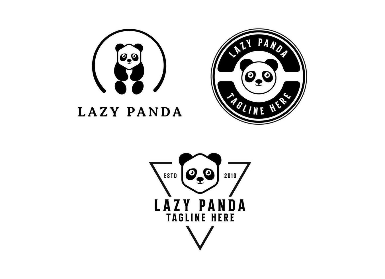 modèle vectoriel de conception de logo de silhouette d'ours panda.