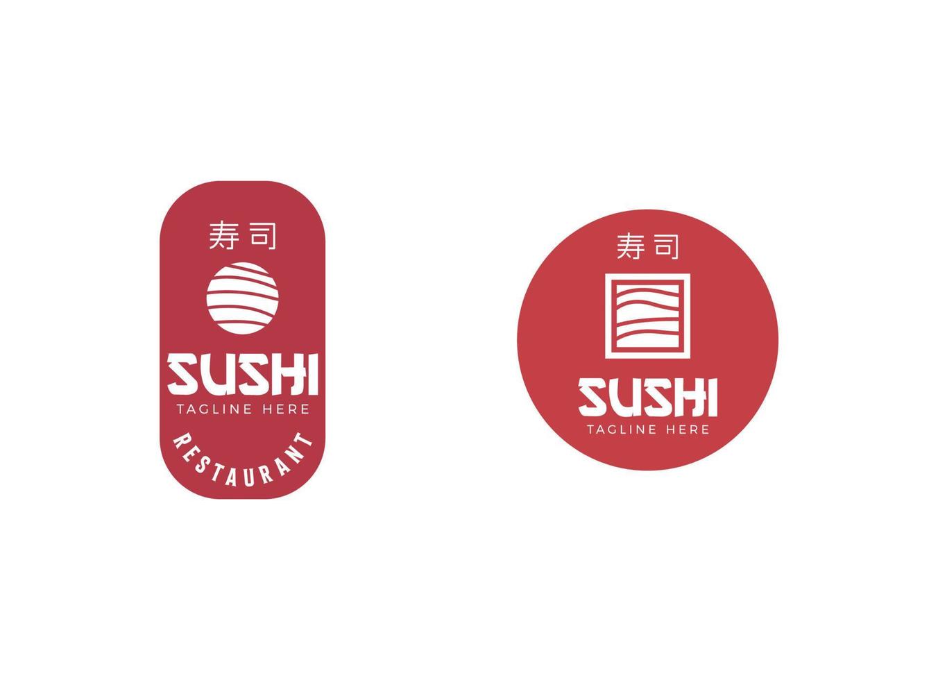 modèle de logo de sushis. cuisine traditionnelle japonaise vecteur