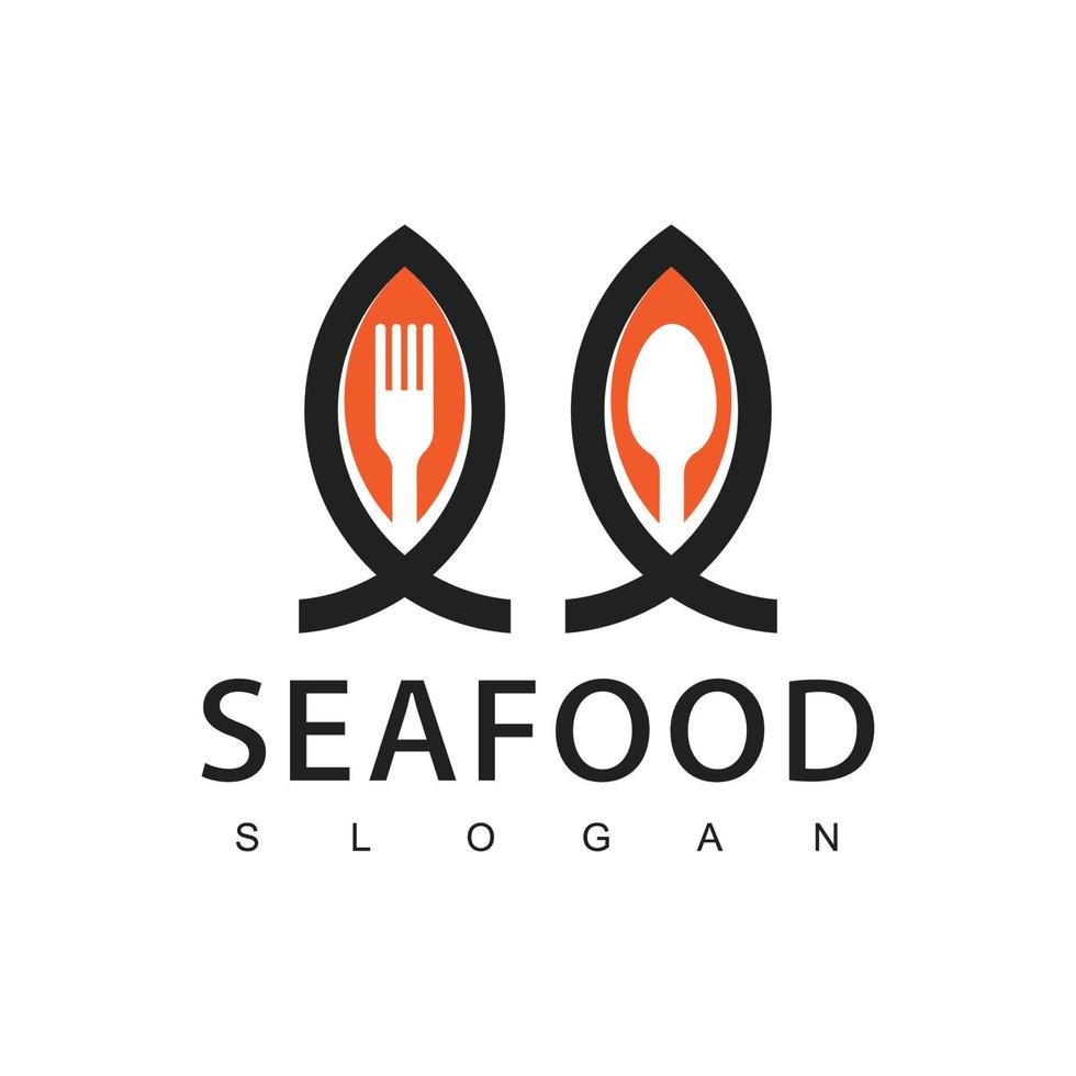 modèle de conception de logo de restaurant de fruits de mer vecteur