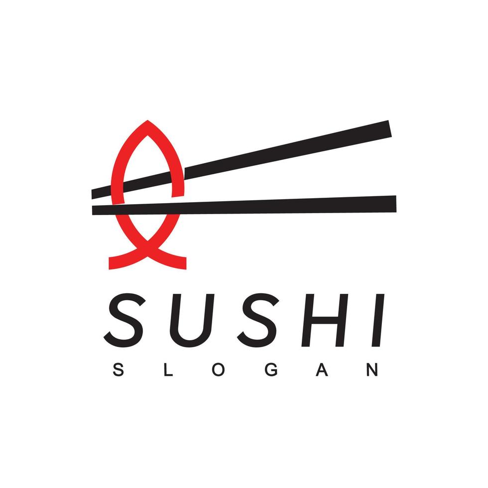 modèle de conception de logo de sushi vecteur