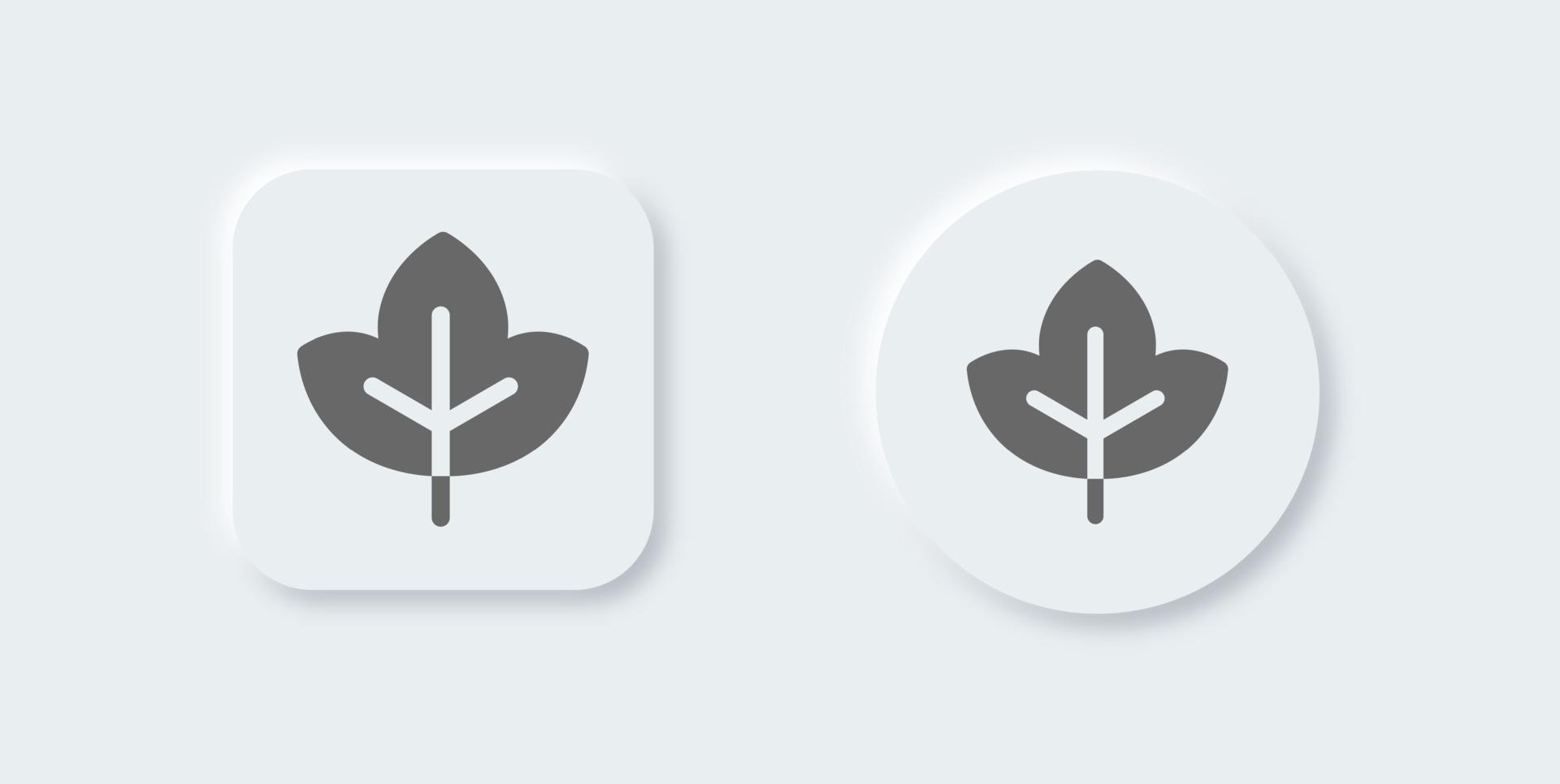 icône solide d'érable dans le style de conception néomorphe. illustration vectorielle de signes de feuilles. vecteur