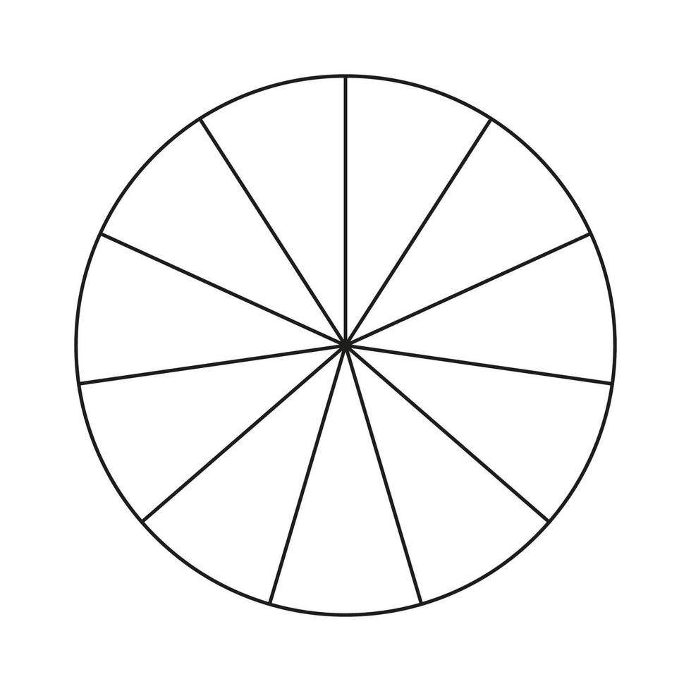 camembert, diagramme, onze sections ou étapes. icône de cercle pour l'infographie, la présentation, la conception Web, l'interface utilisateur. tableau d'affaires simple. vecteur