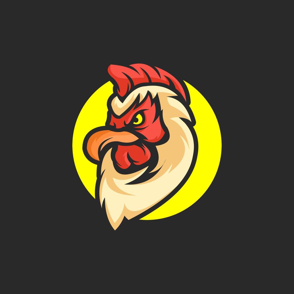 vecteur de logo de mascotte esport cartoon coq