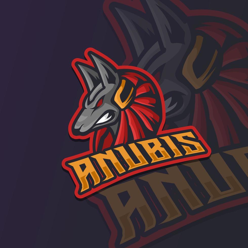 vecteur de logo de mascotte anubis esport