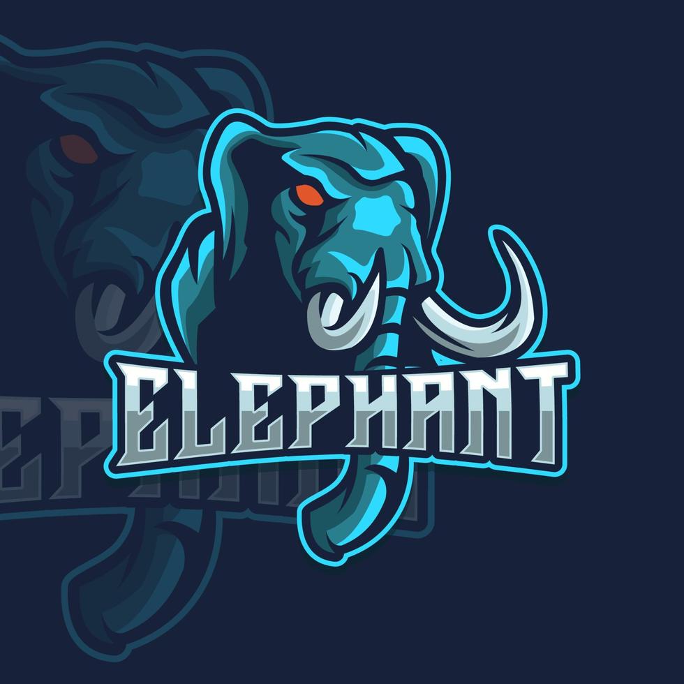 vecteur de logo mascotte éléphant esport